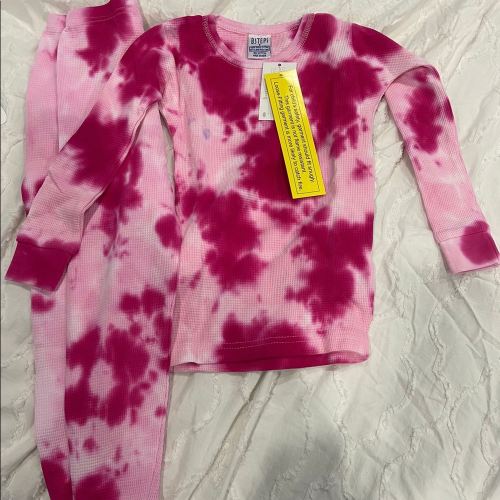 Baby Steps Tie-Dye Thermal Pajama Set